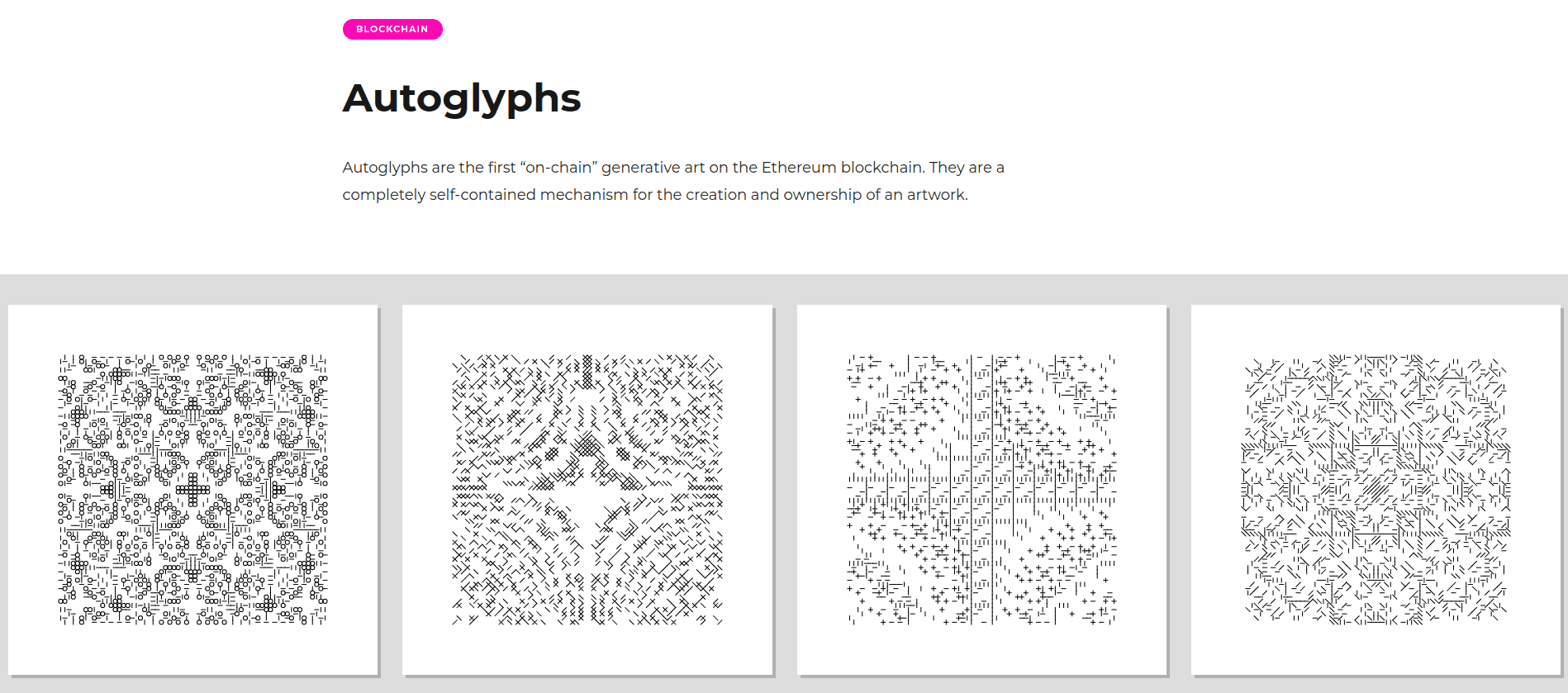 Autoglyphs uno de los proyectos a los que apunta Fingerprints DAO