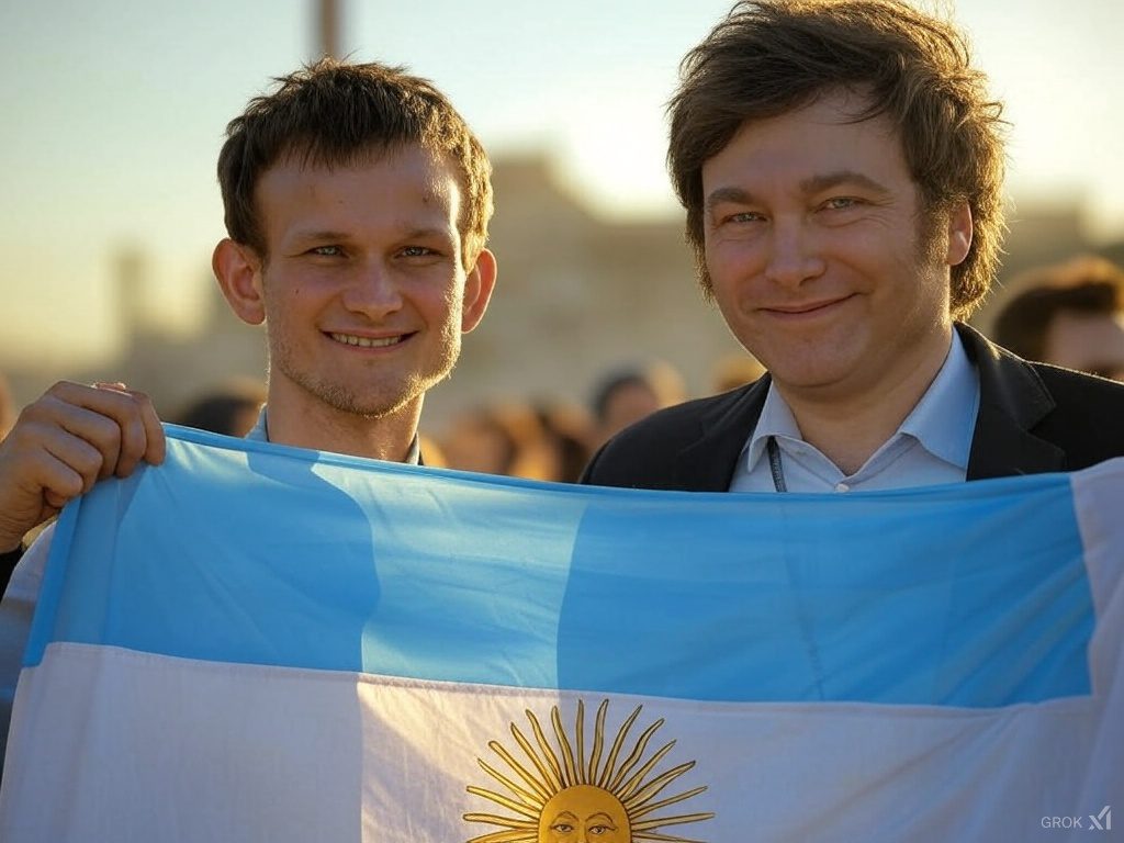 Milei invita a Vitalik a celebrar Devconnect 2025 en Argentina
