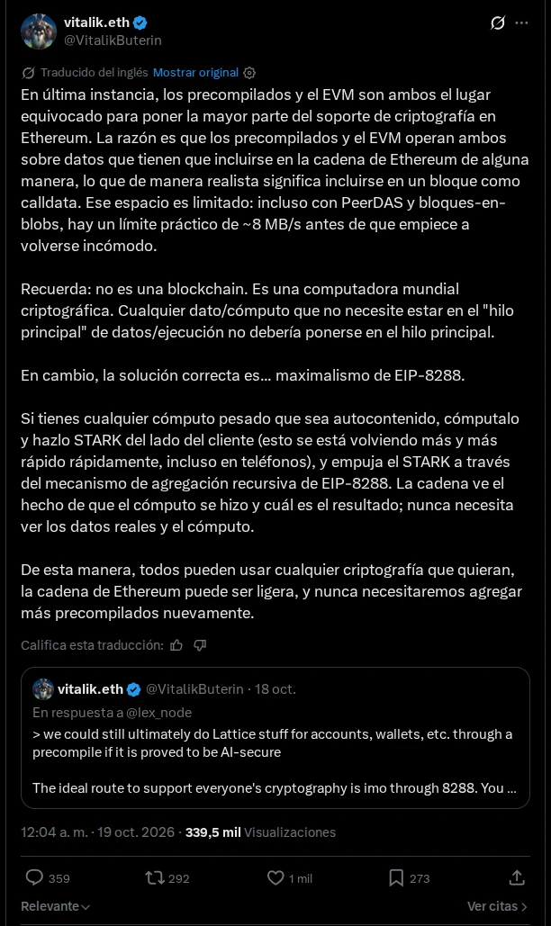 Vitalik Buterin y su defensa por abaratar la criptografía en Ethereum